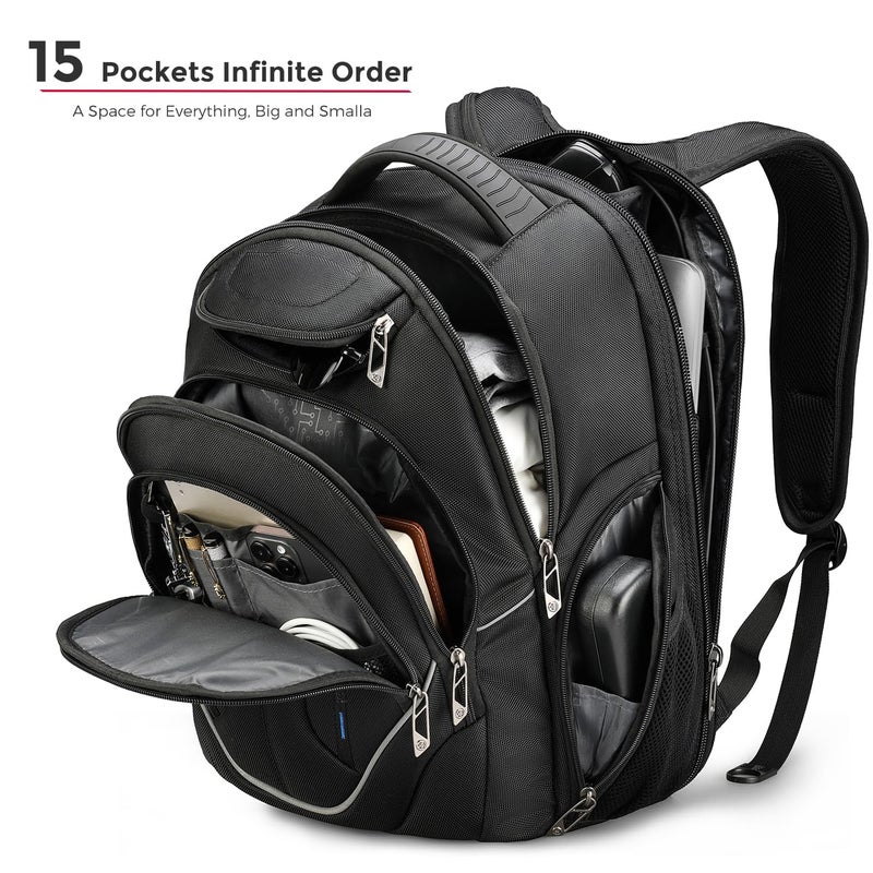 Swissdigital Design TSA Business Laptop Backpack For Men,Travel Backpack With USB Charging Port,College Tech Backpacks With RFID Pockets Presents For Men Fits 15.6 Inch Computer | J16BT-1 - Image 3